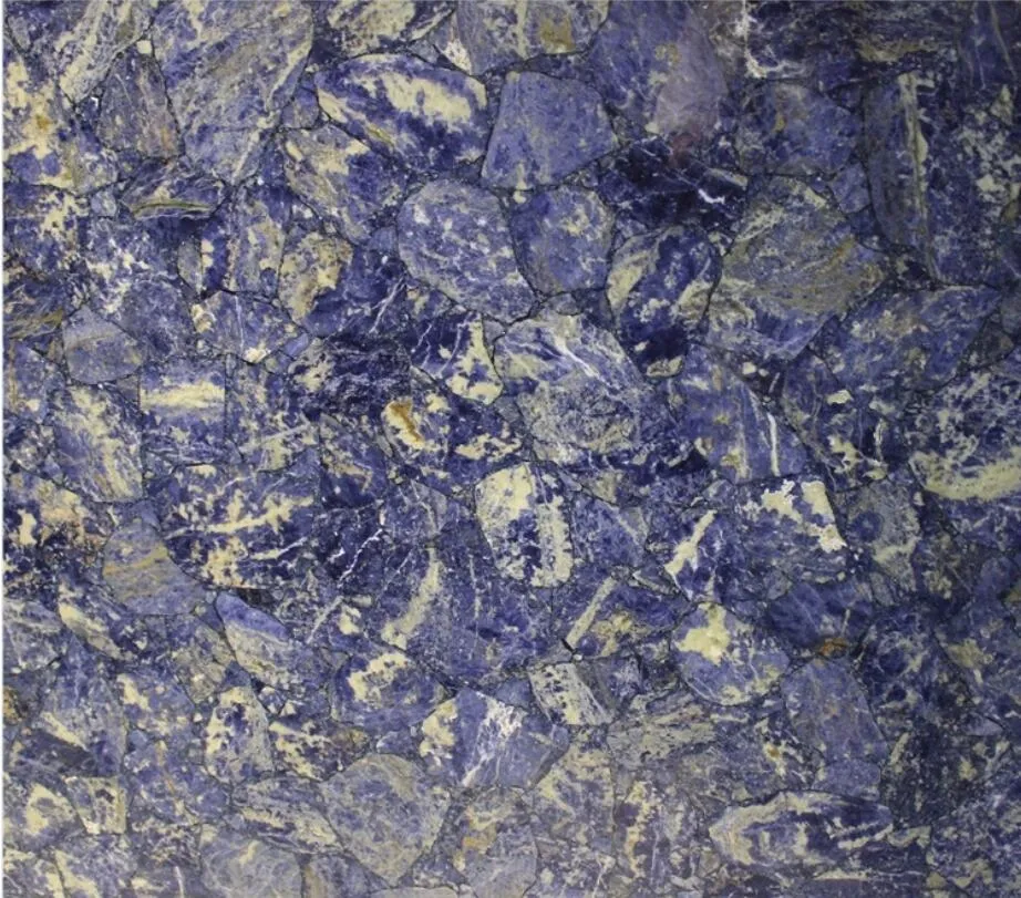 Quarzite blu cristallo non riempita/riempita/levigata/lucidata in pietra naturale per pavimenti/lastre da parete/piastrelle/controsoffitti/scale/davanzali/colonne/decorazione di interni in mosaico
